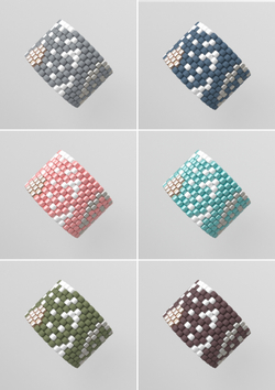 Схема кольца из бисера, узор PEYOTE, мозаичное плетение, четный счет, узор пейот из Miyuki Delica 11/0, файл PDF, RING_400