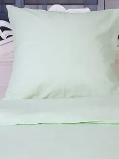 Постельное бельё 1.5сп Зигзаг зелёный (пододеяльник 145х215см, наволочка 70х70см) бязь, 120г/м², 100% хлопок