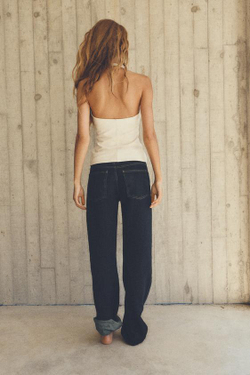 ZARA ТОП С ГОРЛОВИНОЙ ХАЛТЕР И МОРСКИМИ РАКУШКАМИ, ЭКРЮ