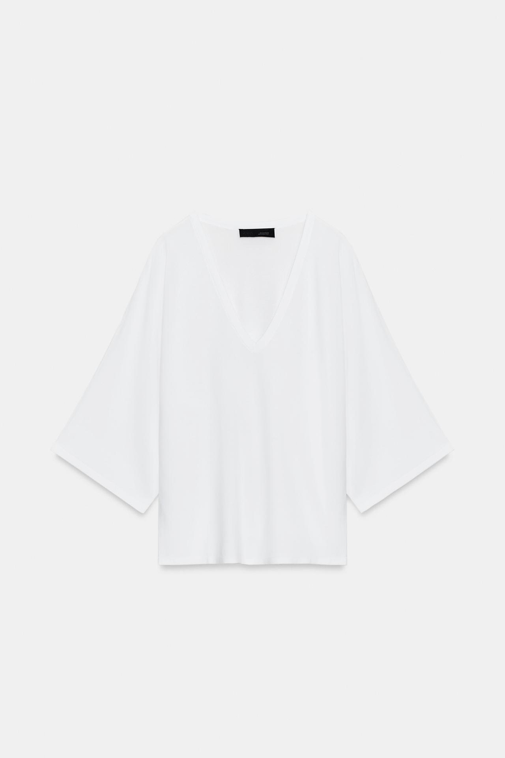 ZARA ДЖЕМПЕР С V-ОБРАЗНЫМ ВЫРЕЗОМ, БЕЛЫЙ