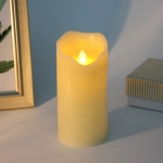 Сувенир с подсветкой «Свеча восковая - Ангел» 7,5*15 см - облита воском (работает от батареек 3 ААА)