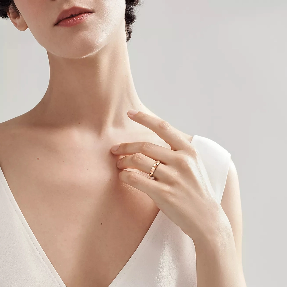 Кольцо из розового золота, Tiffany💠 Band ring, В наличии