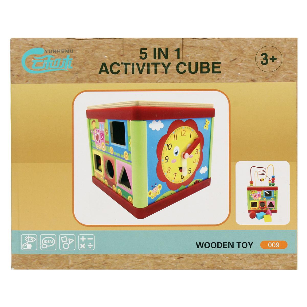 Развивающая игрушка деревянная Сортер обьемный 5 в 1, коробка C-41840