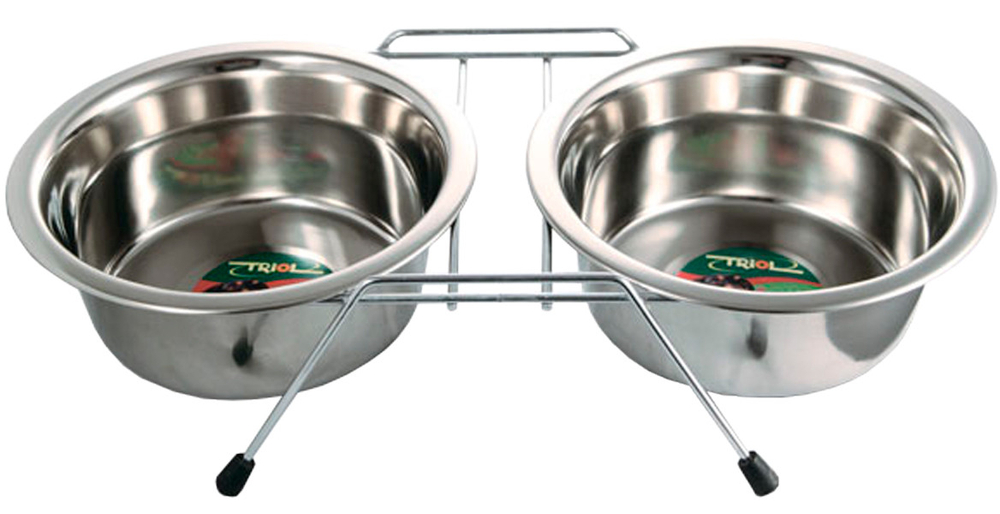 TRIOL Миска металлическая на подставке 2*1,60 л