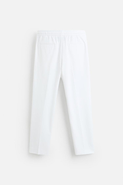 ZARA БРЮКИ-ДЖОГГЕРЫ КОМФОРТНОЙ ПОСАДКИ, ЖЕЛТОВАТО-БЕЛЫЙ