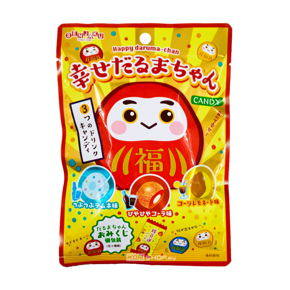 Senjaku карамель фруктовая "Daruma", 47 гр