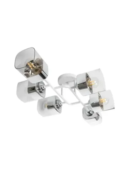 Люстра потолочная E27*6*60W белый, хром