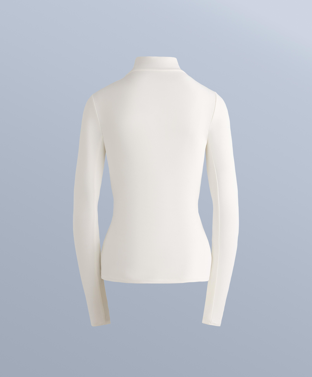 Oysho Термофутболка с застёжкой-молнией на половину длины, белый