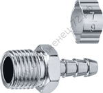 ЗУБР штуцер ″елочка″, 6 мм - 1/4″M, переходник с обжимным хомутом, Профессионал (64924-1/4-06)