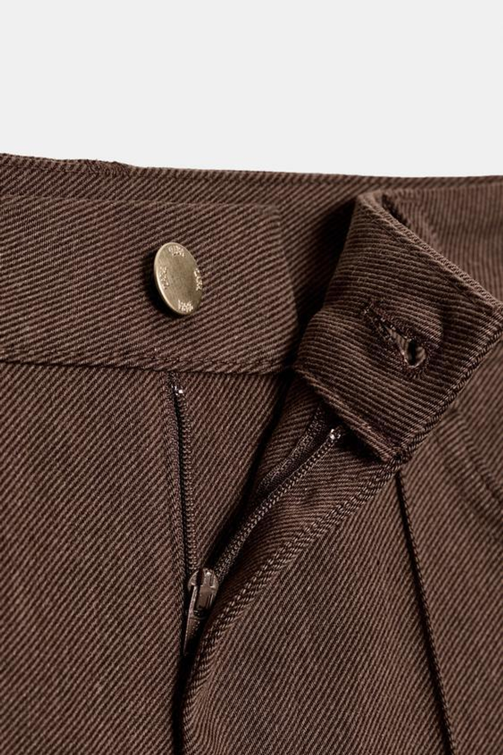 ZARA БРЮКИ FLARED С ВЫСОКОЙ ПОСАДКОЙ, КОРИЧНЕВЫЙ