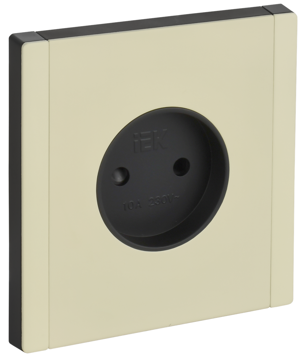 FORTE&PIANO Розетка 1-местная без заземления с защитными шторками винтовое крепление 10А FP817M металл серый сланец IEK