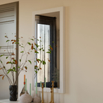 Зеркало настенное Пиафорте из массива сосны, белый