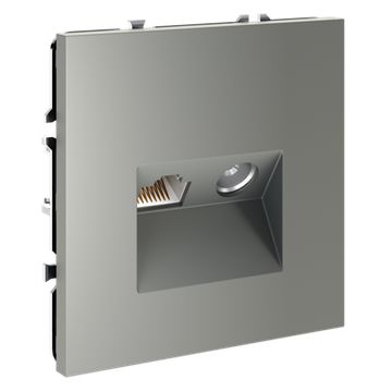 Розетка телевизионная встраиваемая VOLTUM S70 TV+RJ45 кат. 6, (сталь)