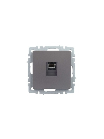 Розетка компьютерная СП RJ45 кат.5E BRITE РК10-БрС механизм сталь IEK BR-K10-1-K46