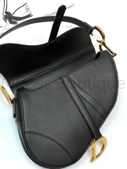 Черная сумка седло Dior Saddle