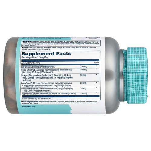 Solaray, SharpMind™, добавка для мозга, 60 растительных капсул