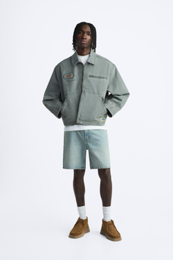 ZARA БАЗОВЫЕ ДЖИНСОВЫЕ ШОРТЫ, ВЫЦВЕТШИЙ СИНИЙ