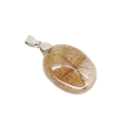 Кулон "Овал" кварц-волосатик