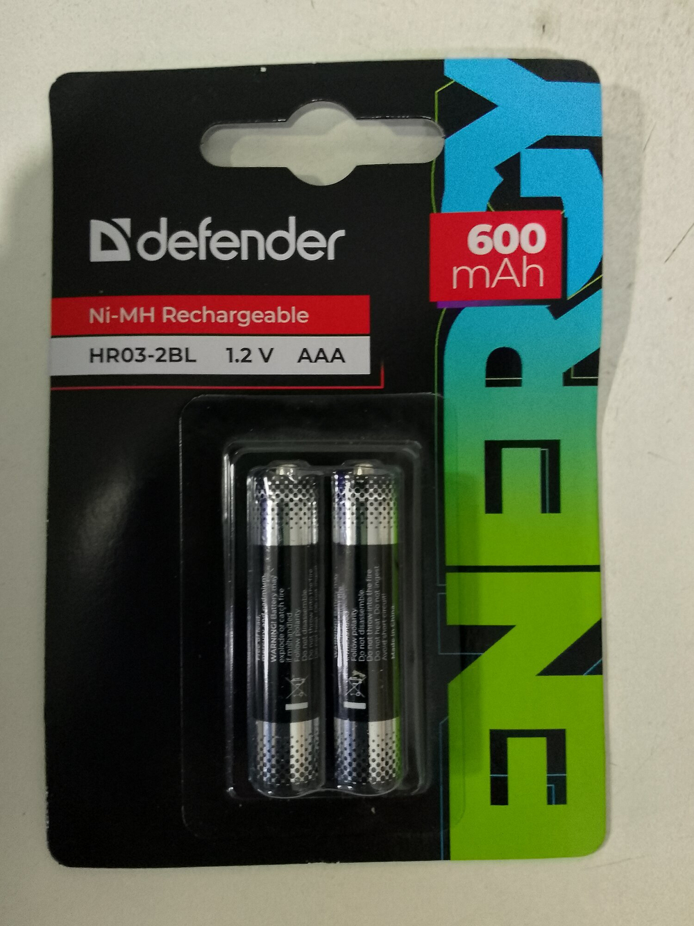 Аккумулятор DEFENDER Ni-MH AAA 600mAh bl 2шт