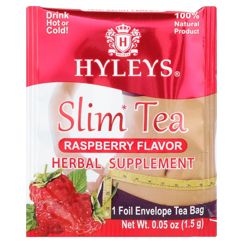 Hyleys Tea, Slim Tea, малина, 25 чайных пакетиков в фольгированных конвертах, 37,5 г (1,32 унции)
