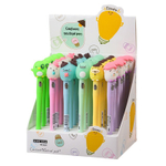 Ручка шариковая, Basir, синие чернила, серия "Забавные фигурки", с резиновой фигуркой и фонариком, 36 шт