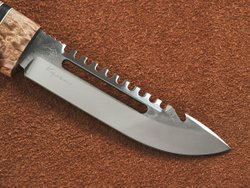 Рыбацкий нож "Барракуда", сталь AUS 8, рукоять стабилизированная карельская береза
