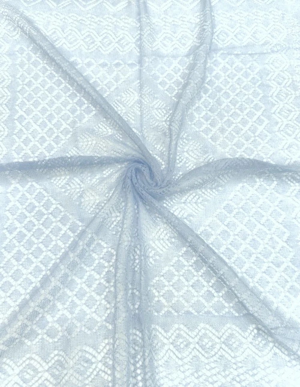 Оренбургский пуховый платок-паутинка А120-04 голубой