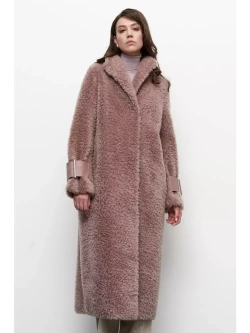 Шуба женская чебурашка тедди, сиреневая, SilverFox