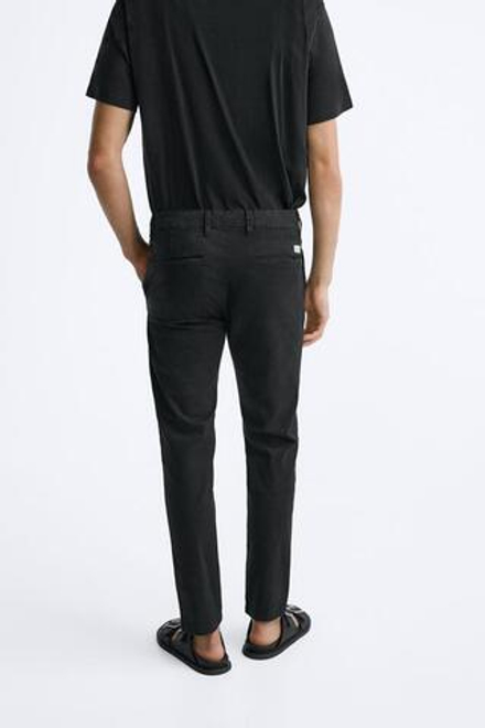 ZARA БРЮКИ ЧИНОС SKINNY FIT, ЧЕРНЫЙ