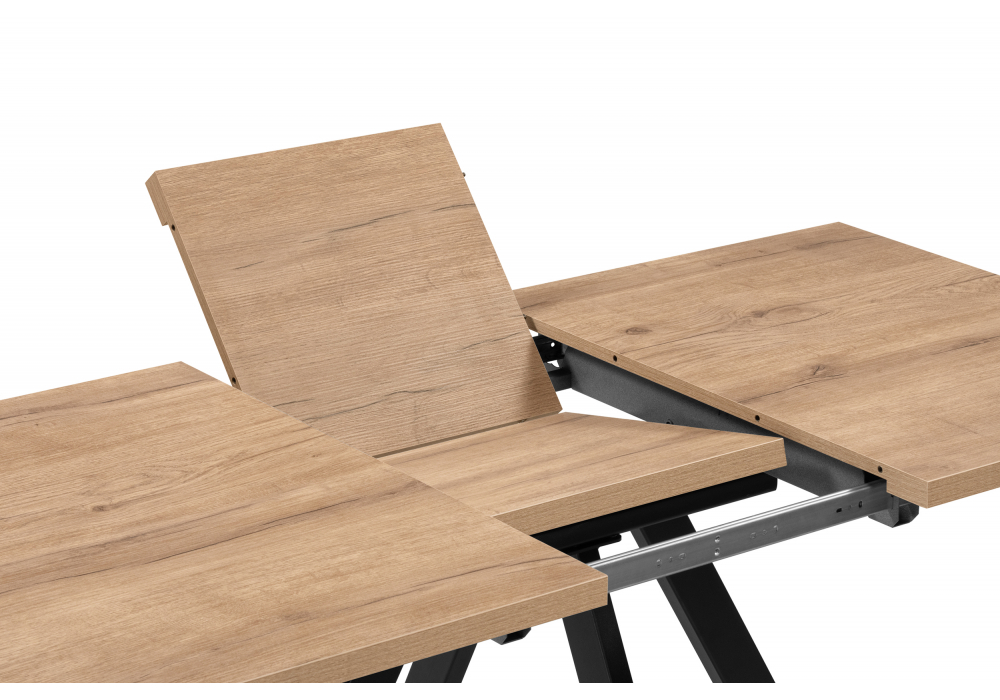 Стол деревянный Woodville Райн 32 116(160)x77 раздвижной дуб табачный, черный, ножки черные