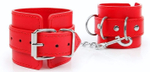 Красные наручники на регулируемых ремешках с цепочкой (Цвет: красный)