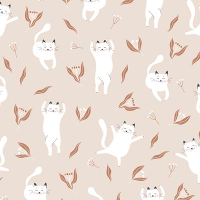 Коты на бежевом фоне