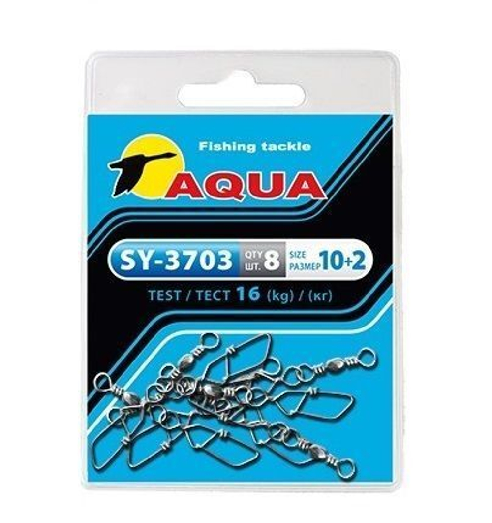 Карабин с вертлюгом для рыбалки SY-3703 №12+1 (упк. 8 шт.)