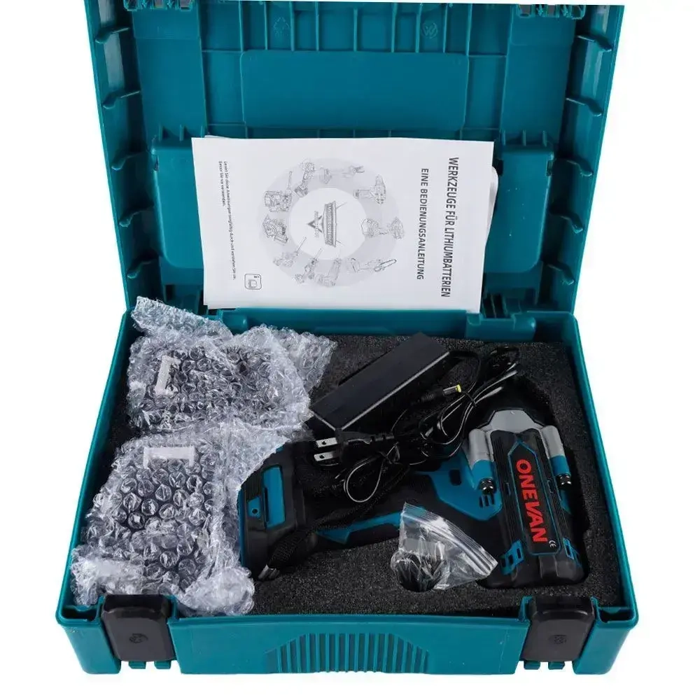 Бесщеточный гайковерт аккумуляторный ударный ONEVAN с крутящим моментом 1800 Нм 1/2 дюйма Электроинструмент для аккумулятора 21 В