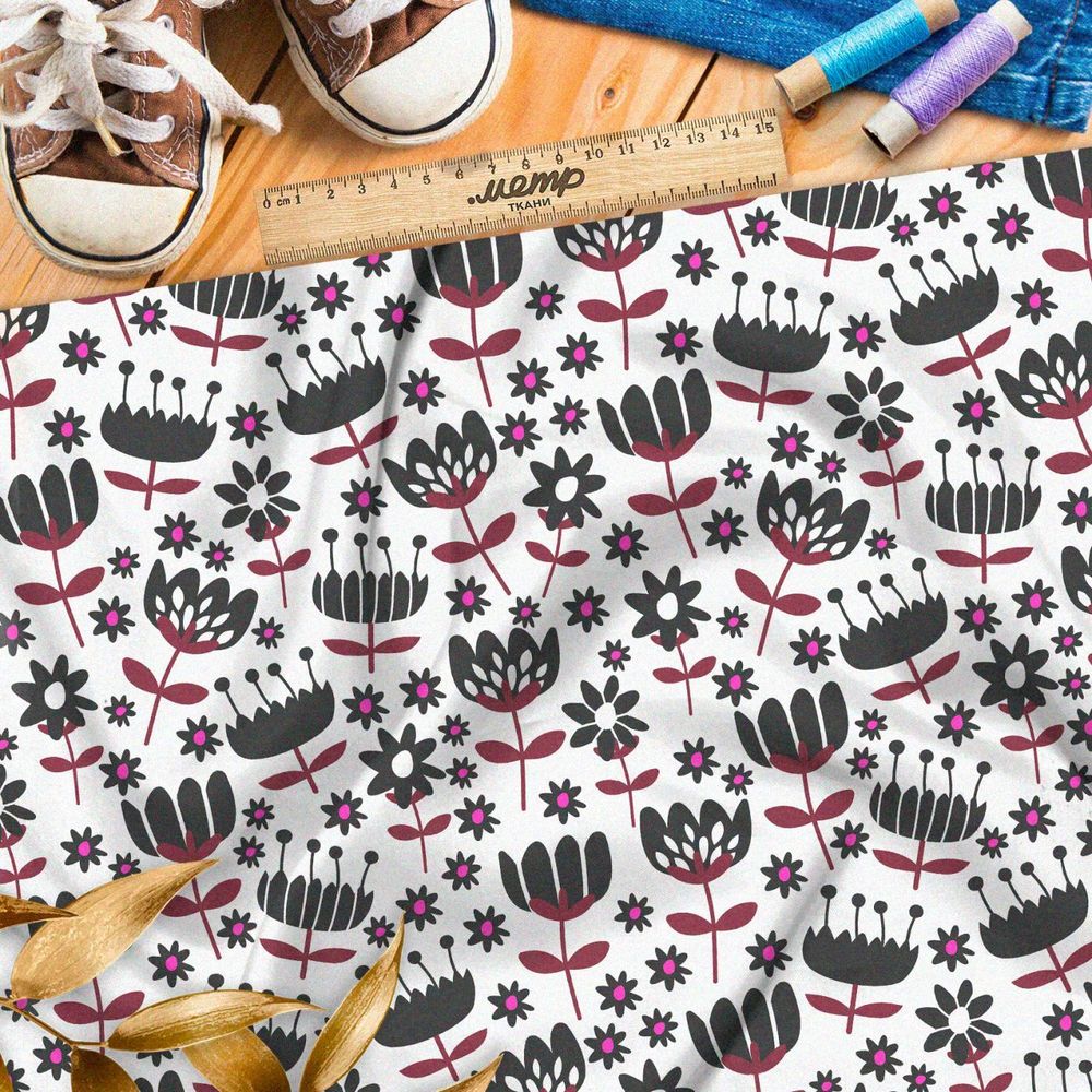 Ткань премиум шифон сказочные растения