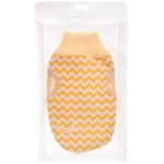 Мочалка - варежка скрaбирующая «Premium - KORSIKA», цвет белый / жёлтый, 12*15см (ZIPпакет)