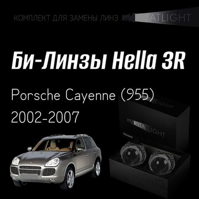 Би-линзы Hella 3R для фар  Porsche Cayenne (955) 2002-2007, комплект биксеноновых линз, 2 шт