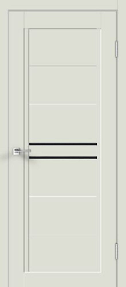 Межкомнатная дверь Velldoris Next 2 PO Лакобель черное Эмалит светло-серый