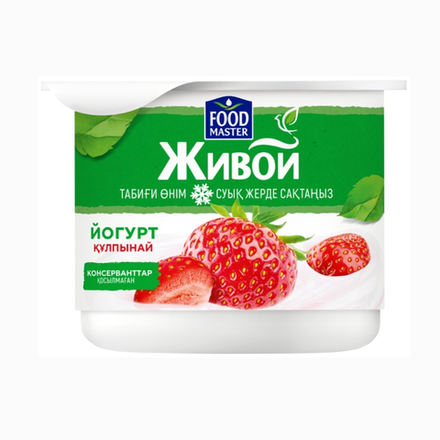 Йогурт Food Master Живой Клубника 110 гр