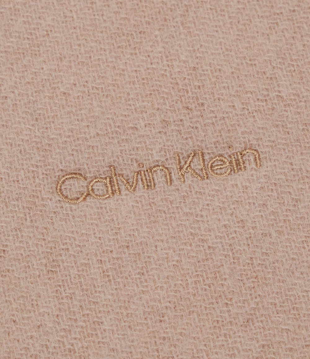 двусторонний хлопковый шаль Calvin Klein - коричневый(K60K611111)