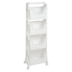 Этажерка Лофт напольная 4-х ярусная на колесах (белый)