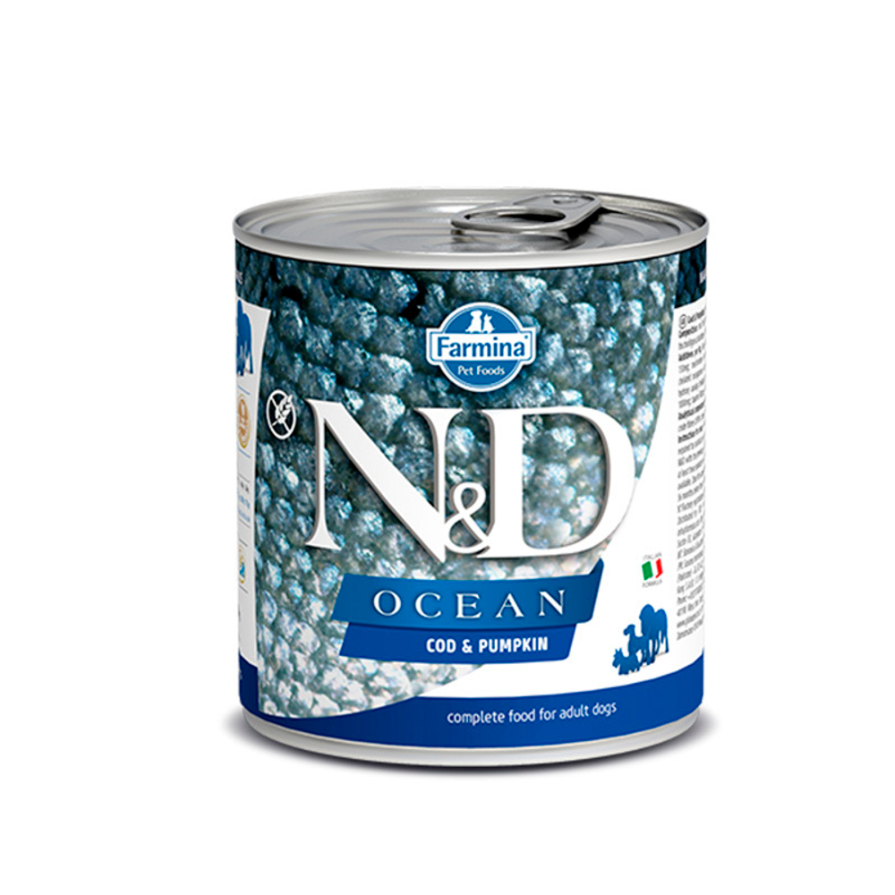 Влажный корм N&D DOG OCEAN COD&PUMPKIN с треской и тыквой для взрослых собак, 285 г