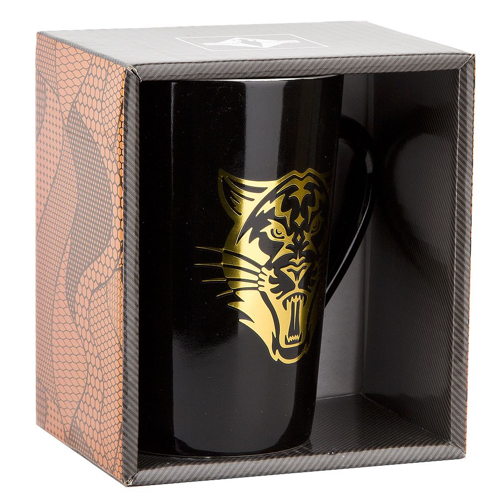 Кружка фарфоровая (имитация золота) "Хищник" v=410мл. (подарочная упавковка)