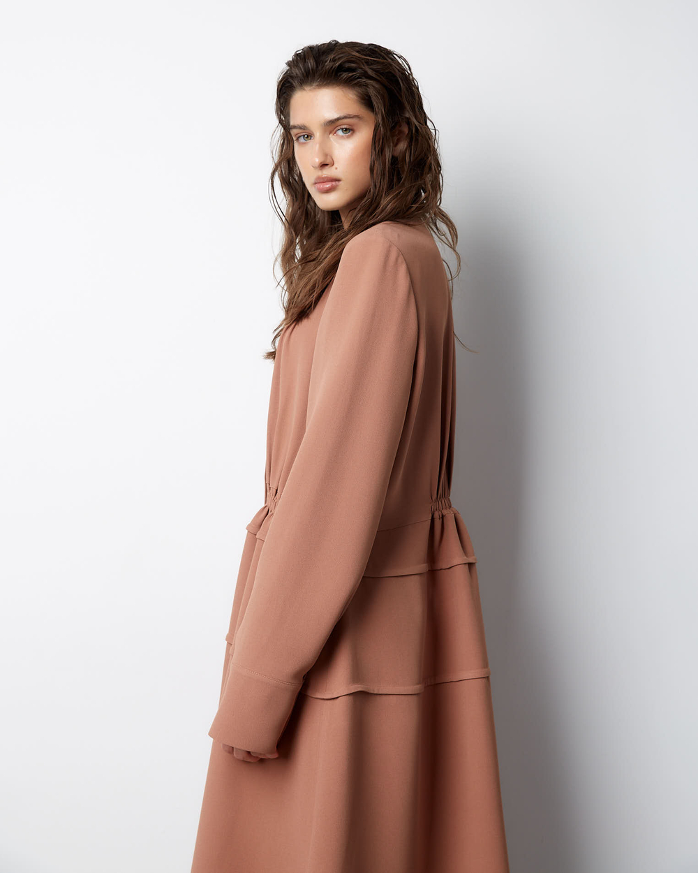 Платье из вискозы Стелла Маккартни карамель