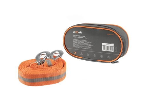 Трос буксир. (5 т) лента 2 крюка /5 м/ (LECAR)