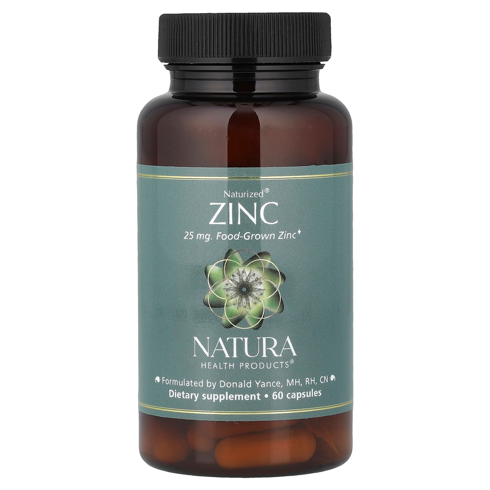 Natura Health Products, Naturized®, цинк, 25 мг, 60 капсул