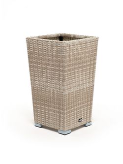 "Капучино" кашпо для цветов плетеное из искусственного ротанга, цвет бежевый