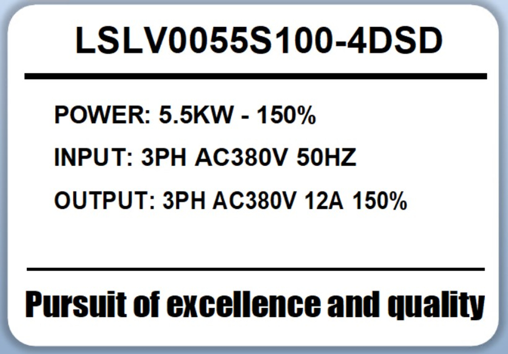 Преобразователь частоты LSLV0055S100-4DSD 5.5 кВт 380В