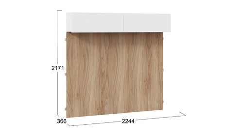 Шкаф навесной (366) с декоративными панелями «Порто»