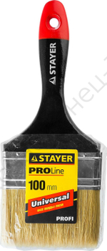 STAYER Universal 100 мм, 4″ светлая натуральная щетина, деревянная ручка, Плоская кисть, PROFESSIONAL (0104-100)